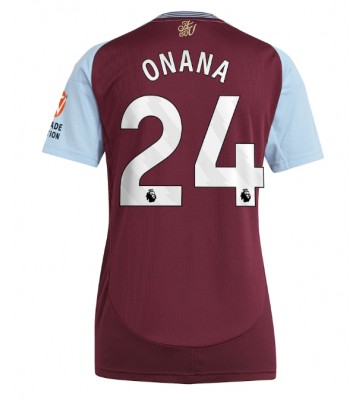 Aston Villa Amadou Onana #24 Primera Equipación Mujer 2024-25 Manga Corta